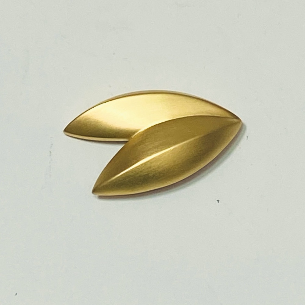 Vintage GIVENCHY matte gold tone leaf brooch